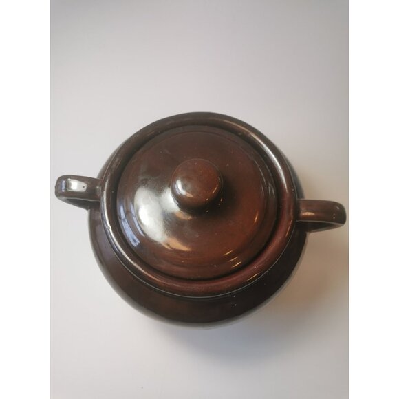 Crock Stoneware Bean Pot Vintage Double Handle Made in Taiwan Heavy Duty 1.09KG - Picture 3 of 9